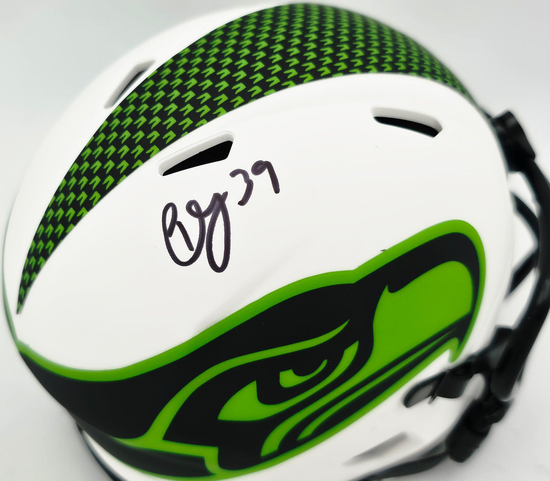 Ty Okada Signed Seahawks Lunar Eclipse Mini Helmet MCS Holo Marks