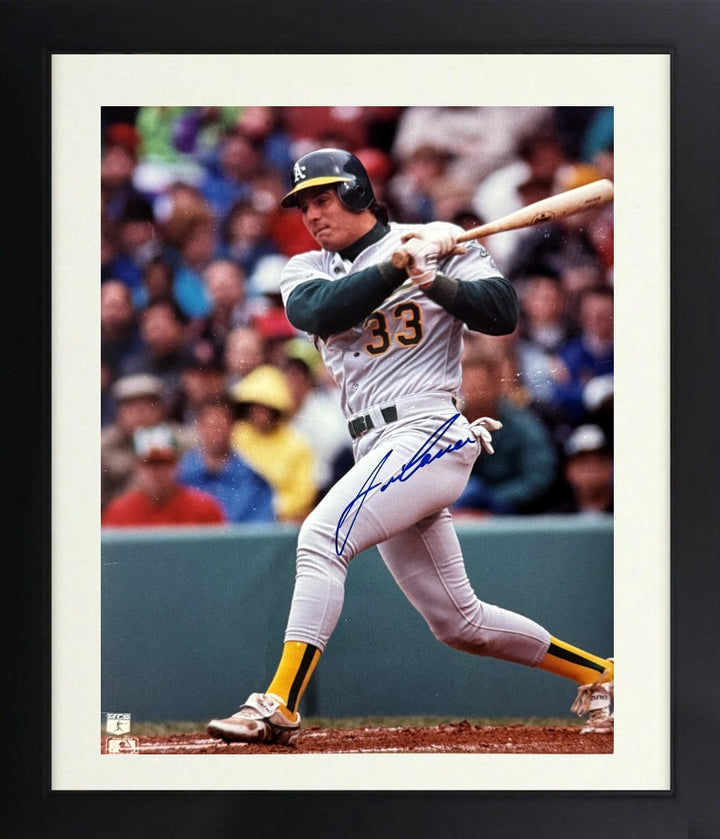 Jose Canseco signed Oakland A's 8X10 Photo minor dings Framed - COA (AL ROY/MVP)