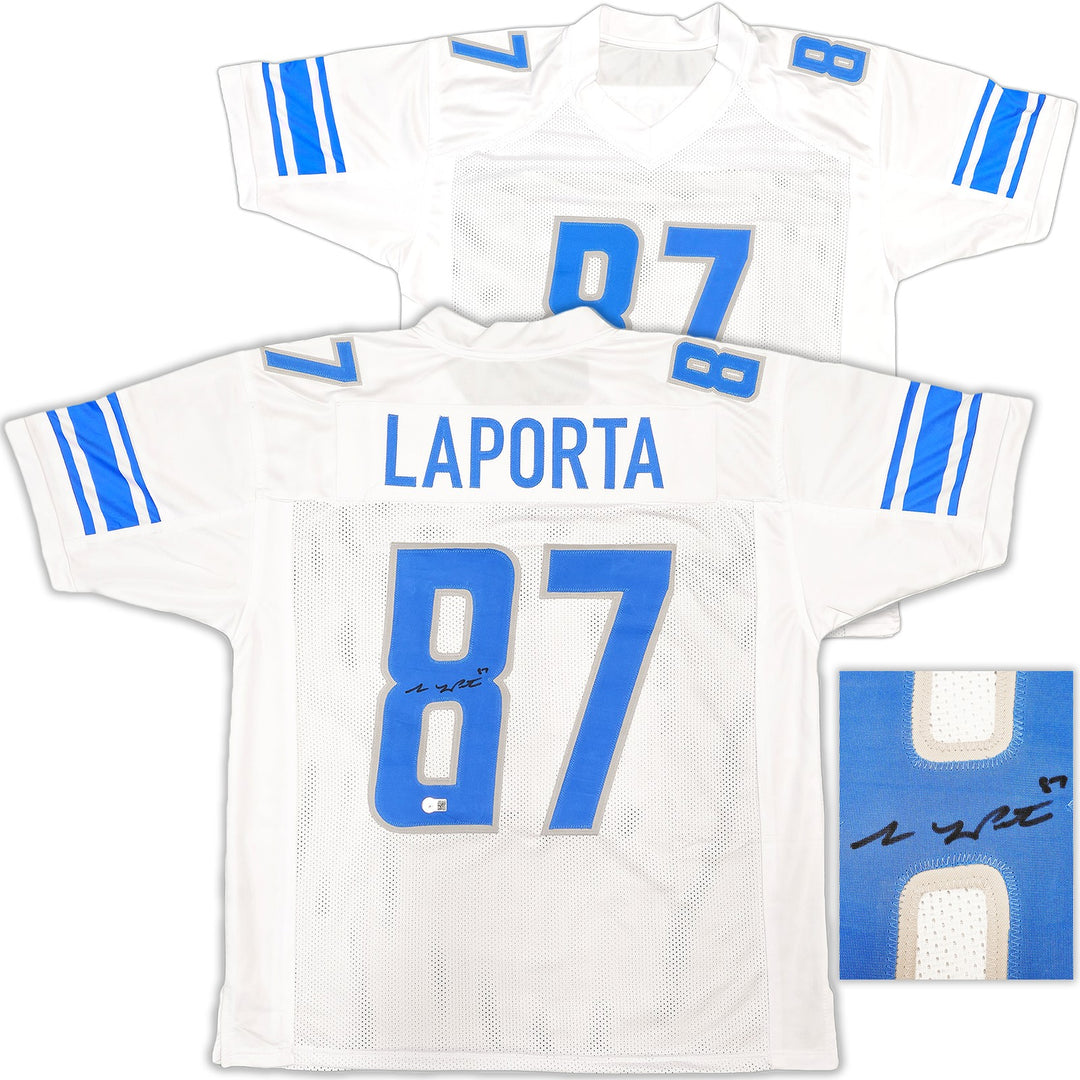 Detroit Lions Sam LaPorta Autographed Signed White Jersey Beckett Wit