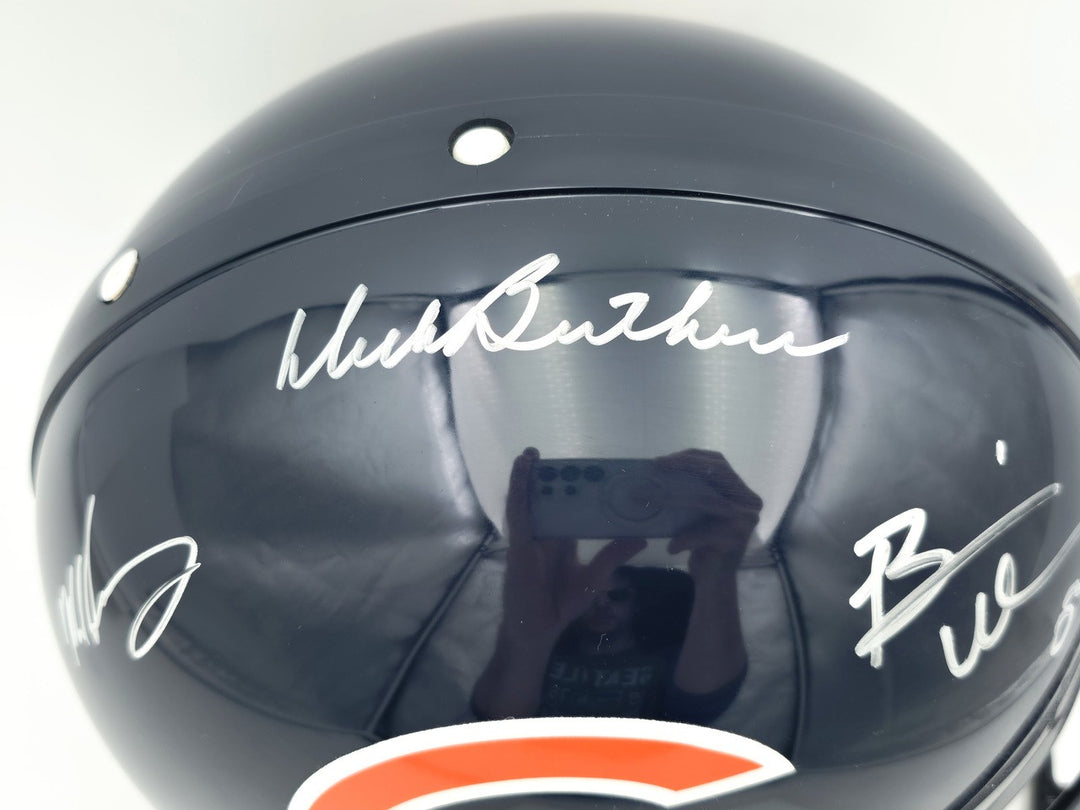 Dick Butkus Mike Singletary Brian Urlacher Signed Chicago Bears Full Size Helmet