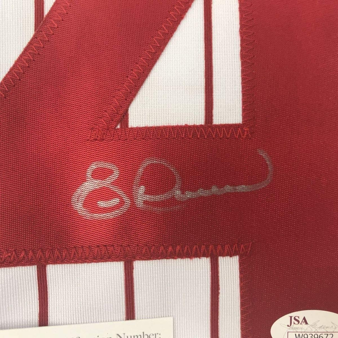 Autographed/Signed ERIC DAVIS Cincinnati Pinstripe Jersey JSA COA Auto