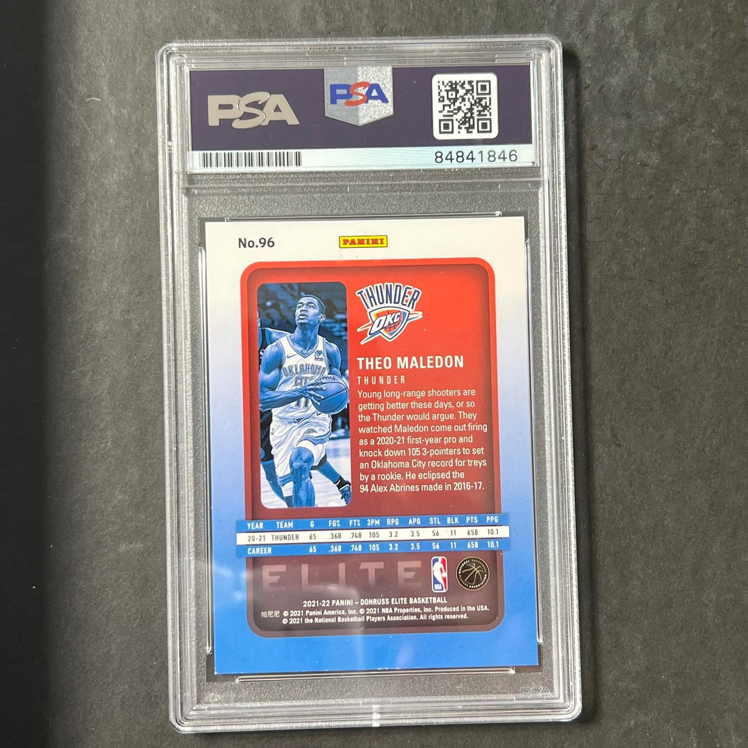 2021-22 Panini Donruss Elite #96 Theo Maledon Signed Card AUTO PSA/DNA Slabbed T