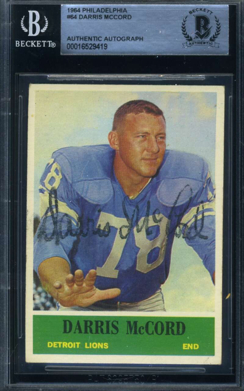 Darris McCord Beckett BAS Signed 1964 Philadelphia Rookie Autograph