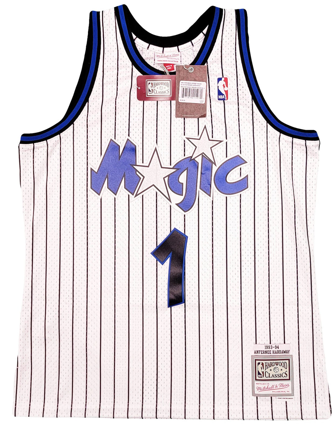Magic Anfernee Penny Hardaway Auto White Mitchell Ness HWC Swingman Jersey L PSA
