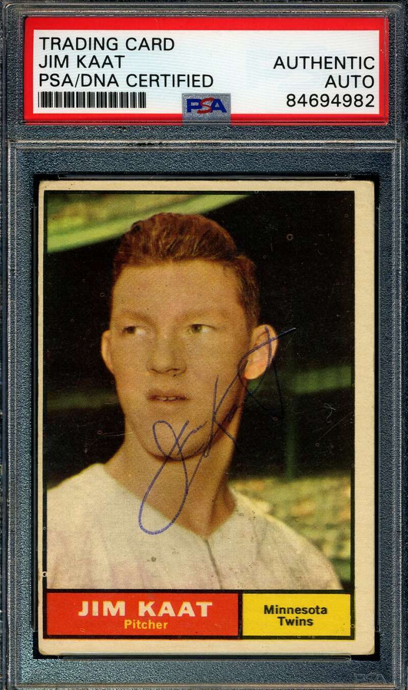 Jim Kaat PSA DNA Vintage Signed 1961 Topps Autograph