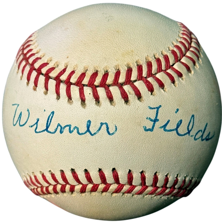 Wilmer Fields signed Official ROAL Rawlings American League Baseball- COA Grays