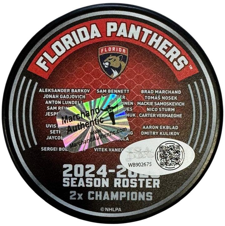 Brad Marchand Signed 2025 Stanley Cup Champions Official Puck (JSA Witness/ Marc