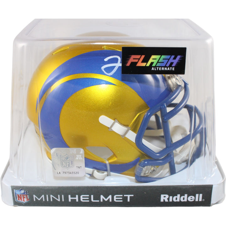 Jared Verse Autographed Los Angeles Rams Flash Mini Helmet Beckett Witness 51856