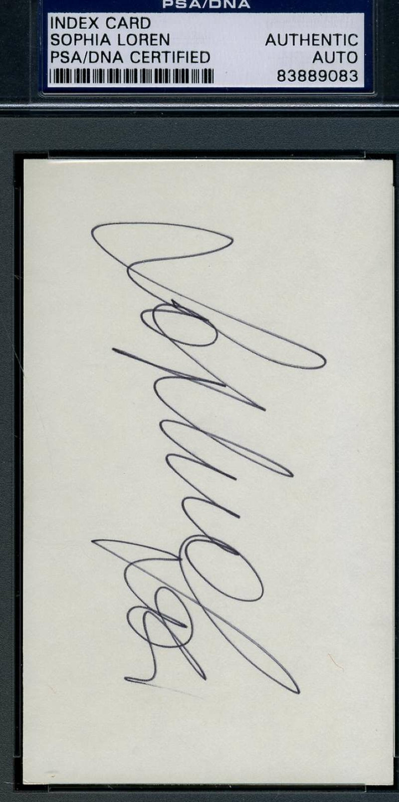 Sophia Loren Signed 3x5 Index Card Psa/dna Certed Authentic Autograph