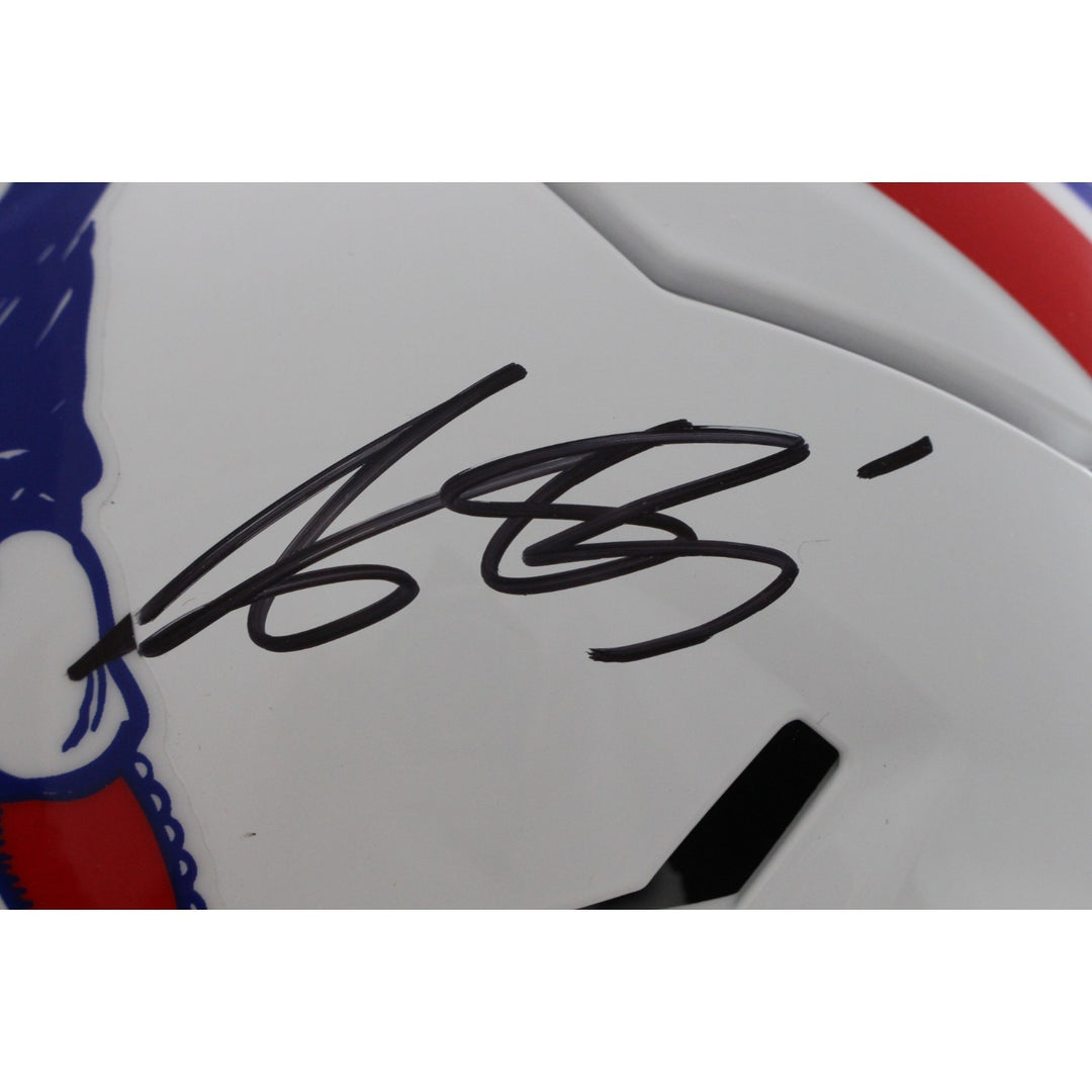 AJ Brown Signed New England Patriots SpeedFlex 82-89 TB Helmet Beckett WIT 57983