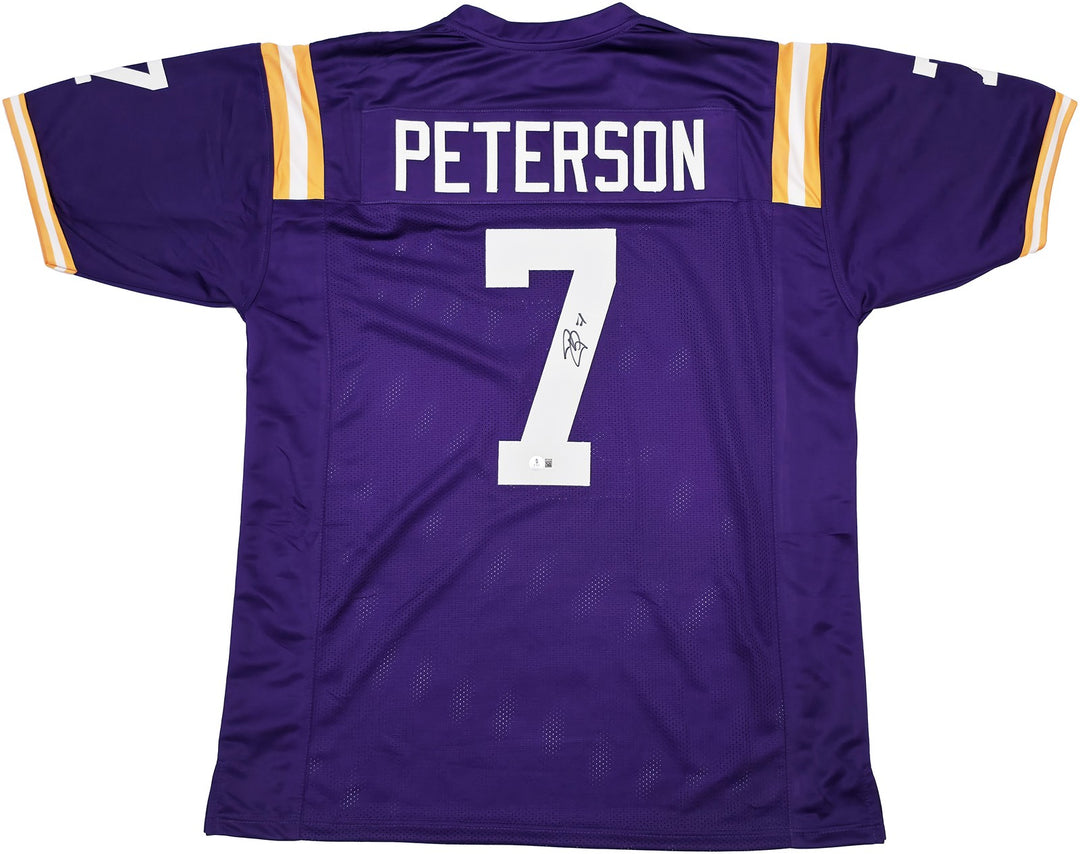 LSU Tigers Patrick Peterson Signed Purple Jersey Beckett Witness