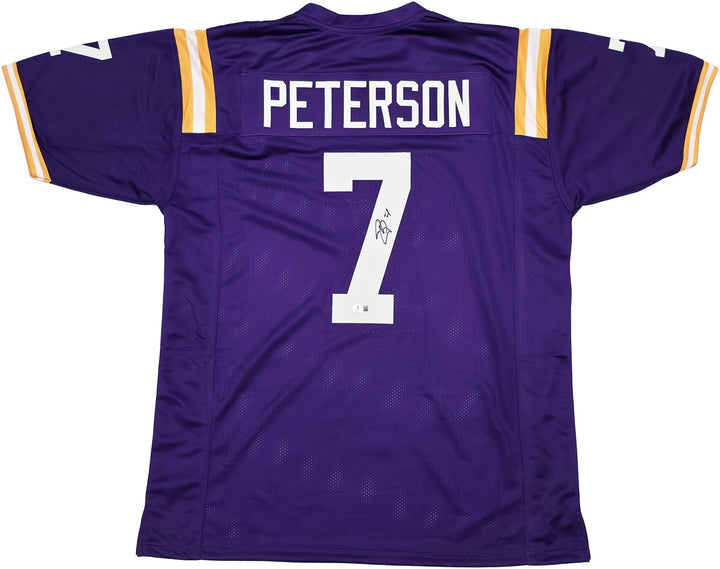 LSU Tigers Patrick Peterson Signed Purple Jersey Beckett Witness