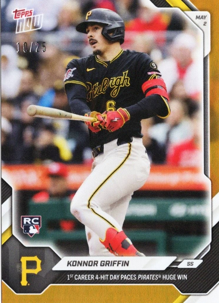 2026 Topps Now Konnor Griffin #154 Orange Foil /25 Rookie RC Baseball Card