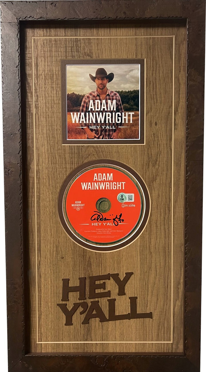 Adam Wainwright signed 2024 Hey Y’all Album CD Cover Custom Framing 11.75x22 BAS