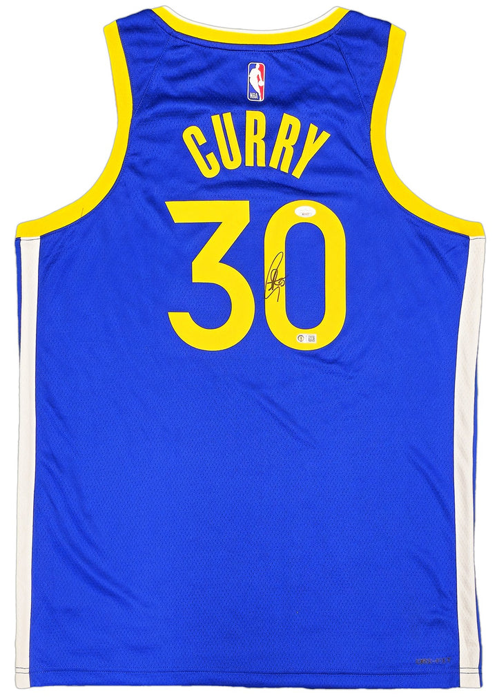 Warriors Stephen Curry Signed Blue Nike Swingman Icon Edition Jersey Size 48 JSA