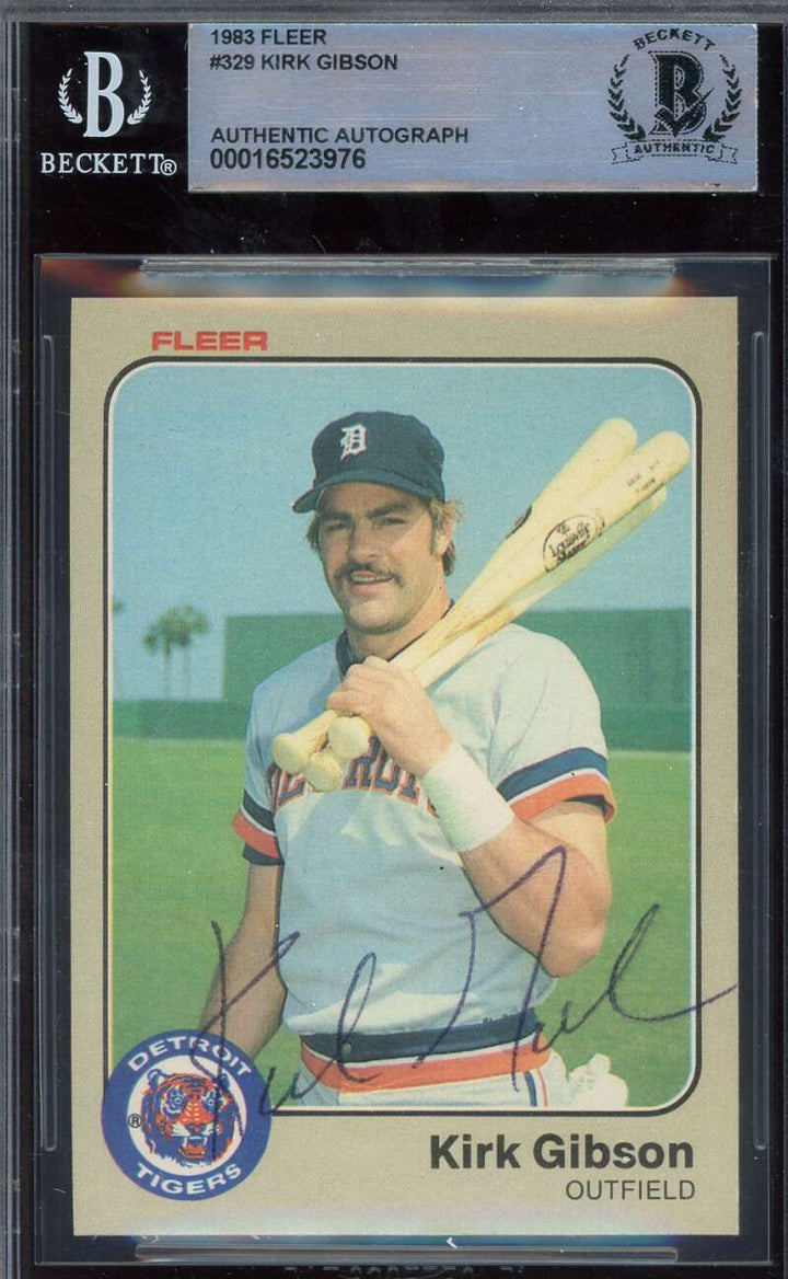 Kirk Gibson Beckett BAS Signed 1983 Fleer Autograph