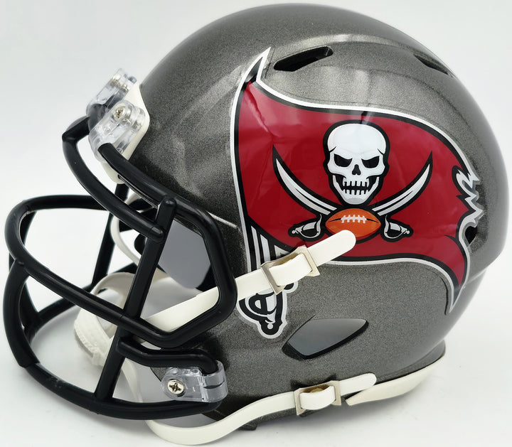 Tez Johnson Signed Tampa Bay Buccaneers Silver Speed Mini Helmet JSA Witness