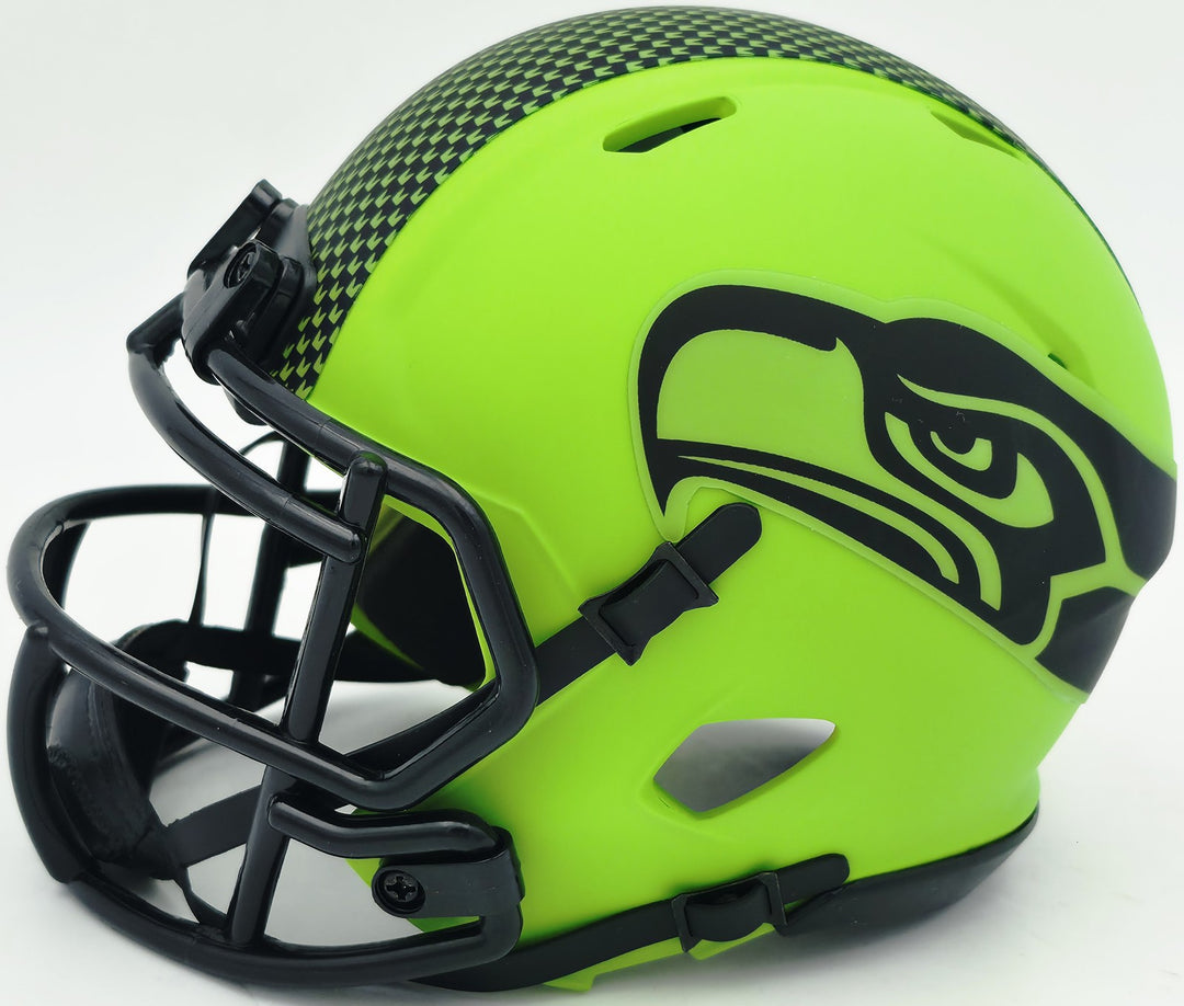Zach Charbonnet Signed Seattle Seahawks Rave Green Speed Mini Helmet MCS Holo