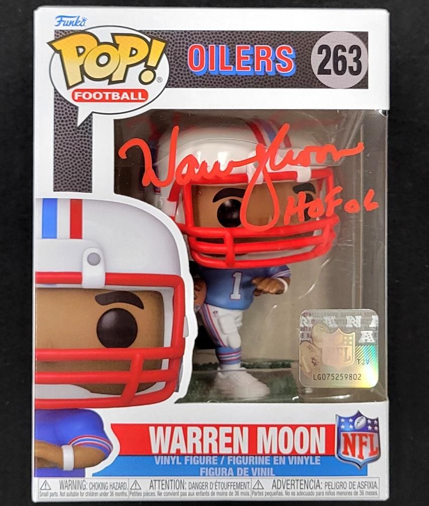 Warren Moon signed "HOF 06" Houston Oilers Funko Pop! 263 autograph ~ JSA COA