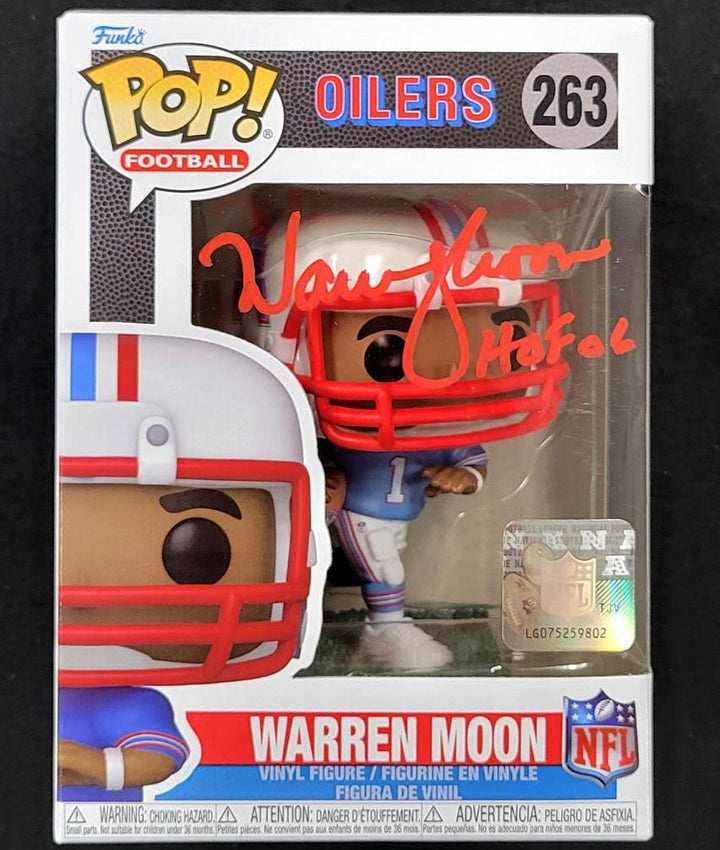 Warren Moon signed "HOF 06" Houston Oilers Funko Pop! 263 autograph ~ JSA COA