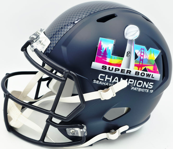 Mike Macdonald Signed Seahawks SB LX Full Size Replica Helmet BAS