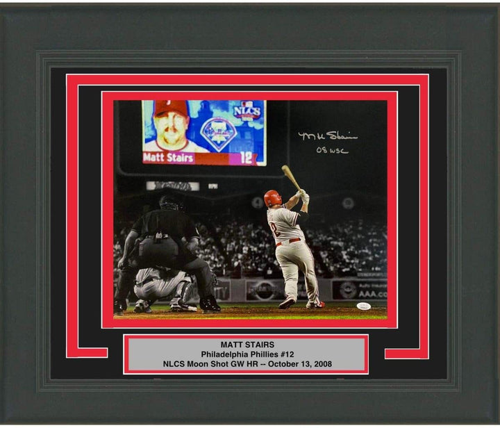 FRAMED Autographed/Signed MATT STAIRS 08 WSC Moon Shot 16x20 Photo JSA COA Auto