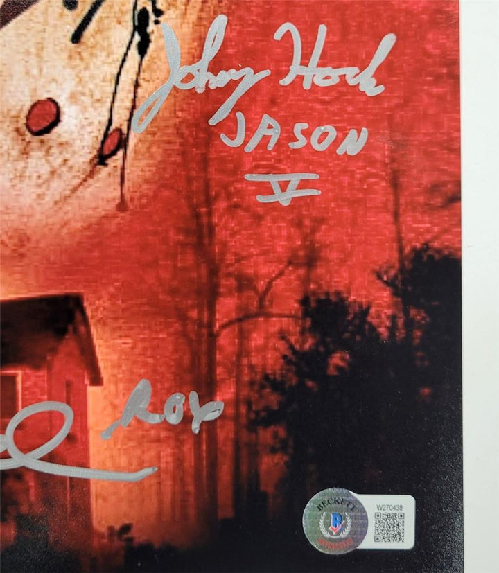 Tom Morga, Dick Wieand, Johnny Hock signed Friday the 13th 5 V 11x14 photo ~ JSA
