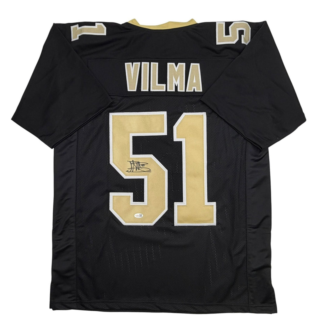 Autographed/Signed Jonathan Vilma New Orleans Black Football Jersey JSA COA