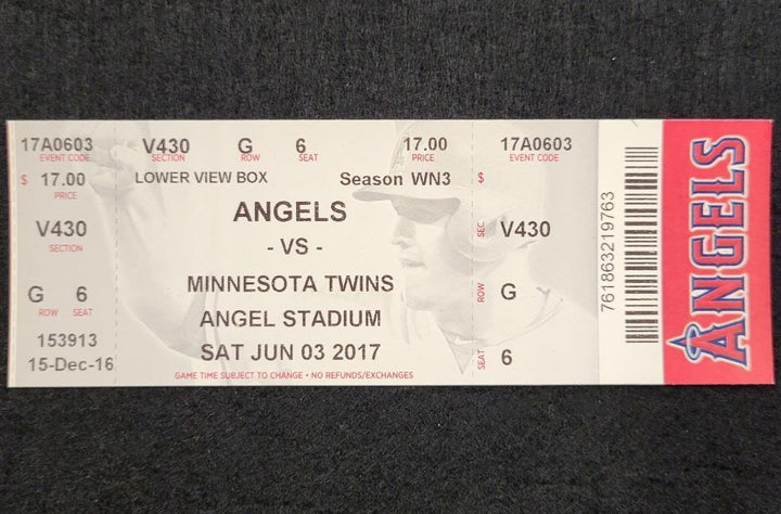 Albert Pujols Career HR #600 6/3/17 full game ticket Angels Cardinals MINT