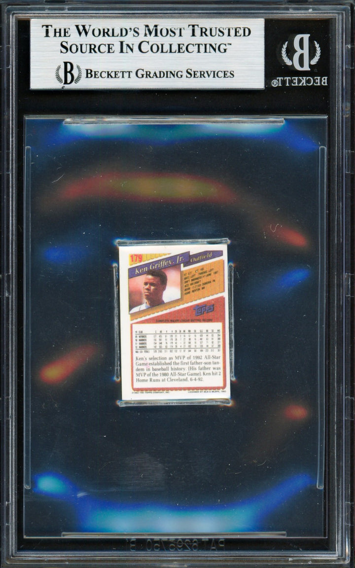 Ken Griffey Jr. Signed 1993 Topps Micro Card 179 Seattle Mariners Beckett
