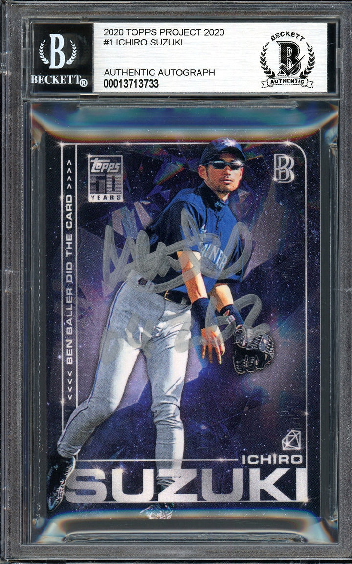 Ichiro Suzuki Signed Topps Project 2020 Ben Baller Card 1 04 262 #1/1 Beckett