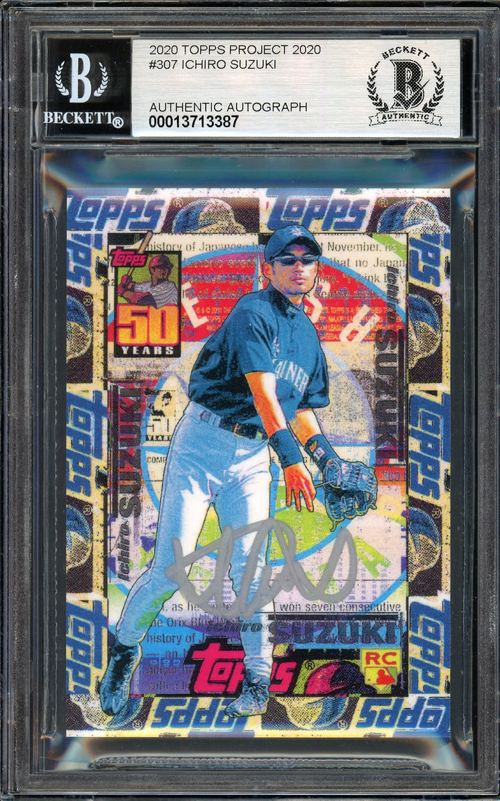 Ichiro Suzuki Signed Topps Project 2020 Tyson Beck Card 307 Sig 10 #7/10 Beckett