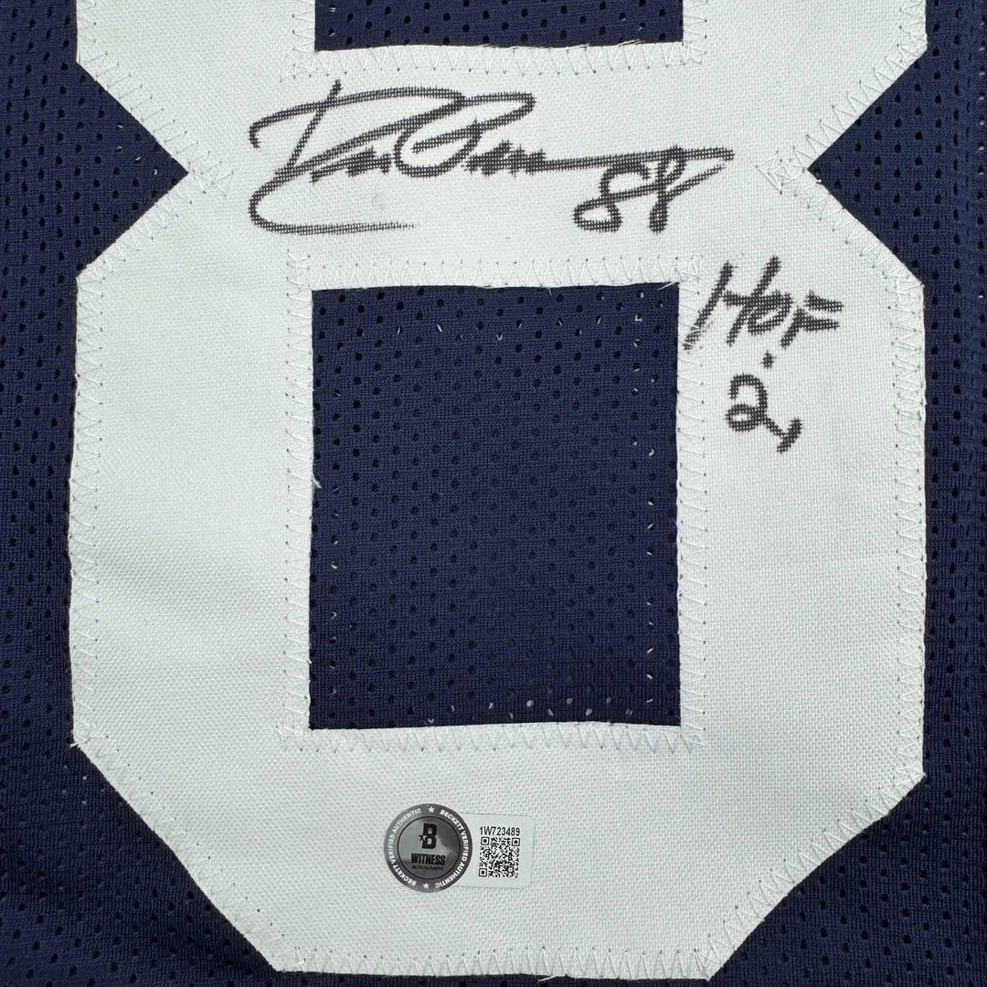 Autographed/Signed DREW PEARSON Dallas Thanksgiving Football Jersey JSA COA Auto