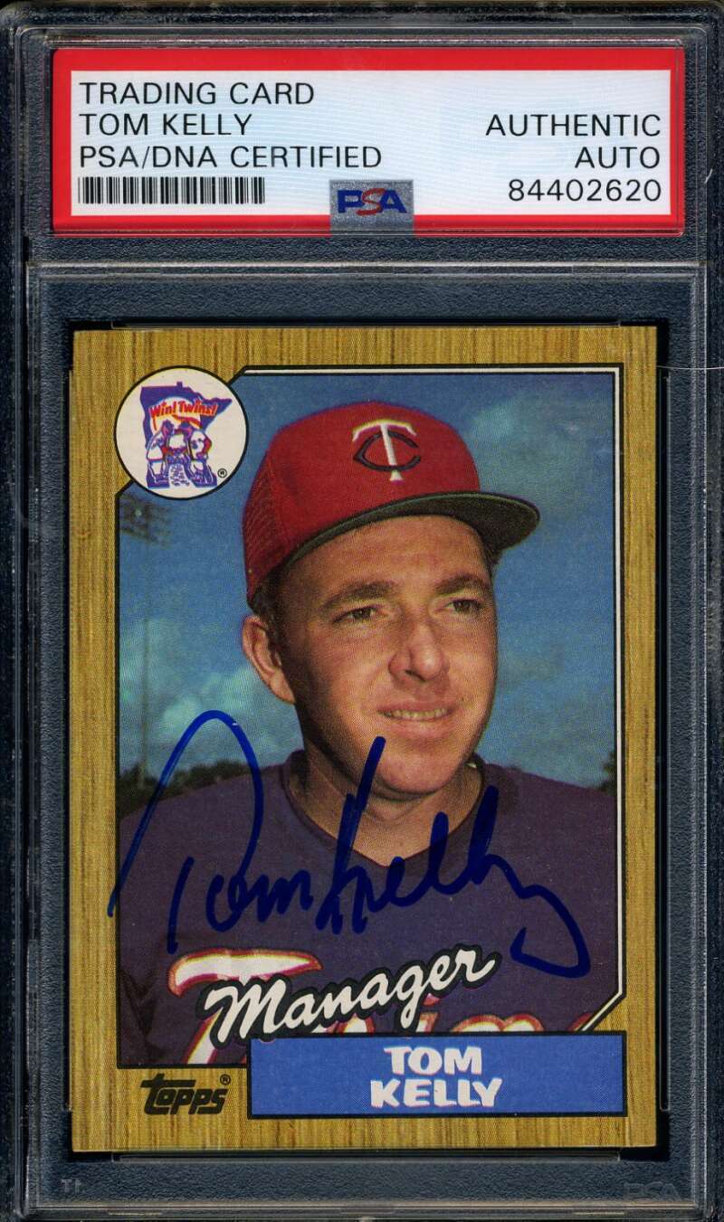 Tom Kelly PSA DNA Coa Signed 1987 Topps Rookie Autograph
