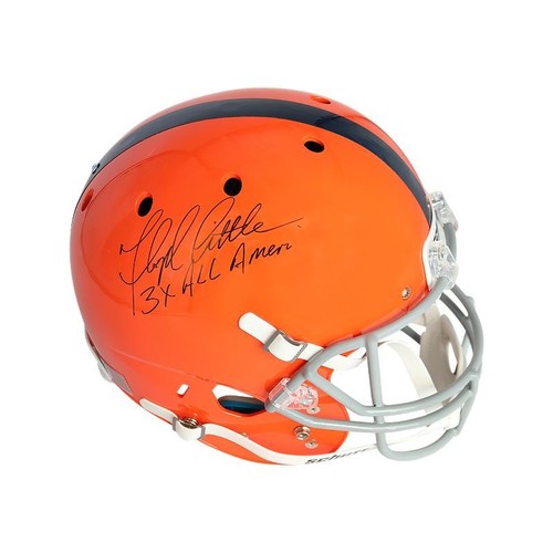 Floyd Little Syracuse University Autographed & Inscr. "3x All American" Replica Schutt Helmet (JSA Auth)
