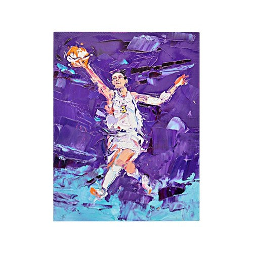 Diana Taurasi Phoenix Mercury "The Goat" Layup Original Stephanie Reiter Artwork on 9x12 Wood