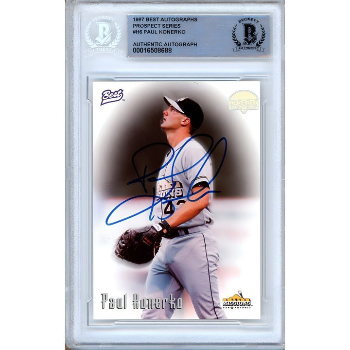 Paul Konerko Los Angeles Dodgers Signed 1997 Team Best Autographs Card Beckett Auto