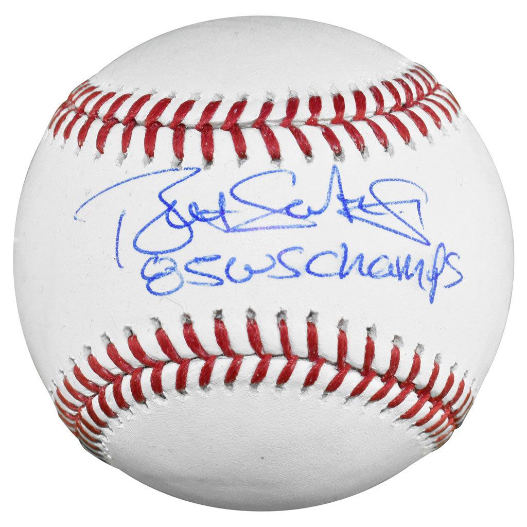 Bret Saberhagen Signed 85 WSC Inscription Rawlings Official Major League Baseball (JSA)