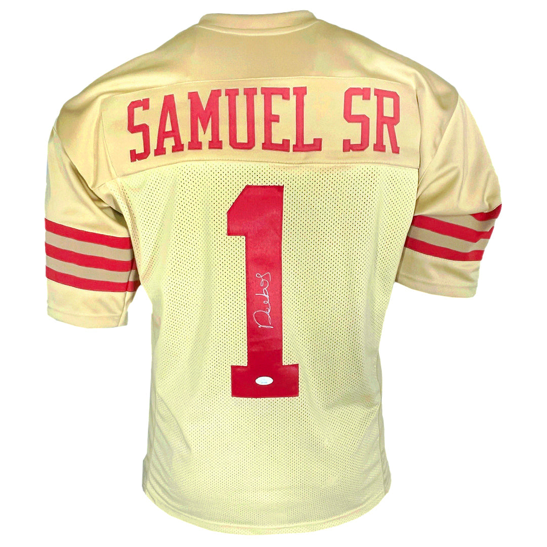 Deebo Samuel Sr Signed San Francisco Gold Football Jersey (JSA)