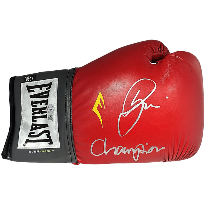 Sefer Seferi Signed Everlast Red Boxing Glove with Champion Inscription Beckett COA