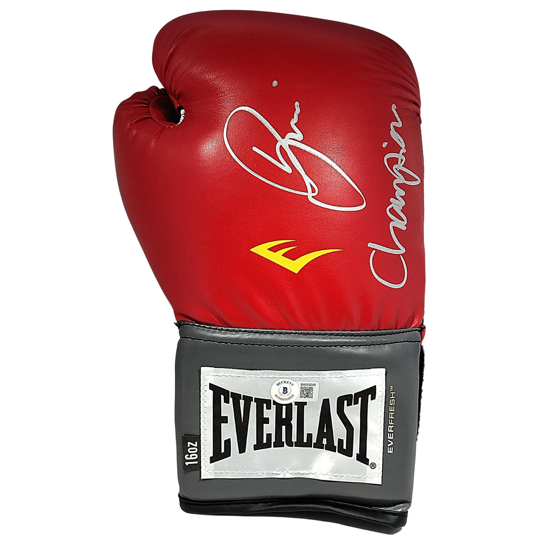 Sefer Seferi Signed Everlast Red Boxing Glove with Champion Inscription Beckett COA
