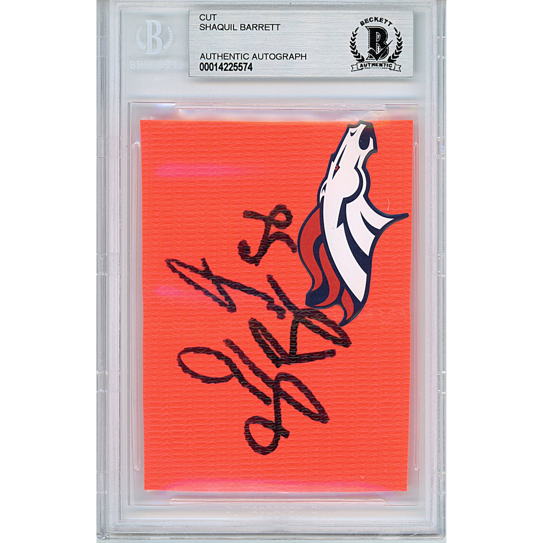 Shaquil Barrett Signed Denver Broncos Football Pylon Piece Sig Cut Beckett Authentic Auto