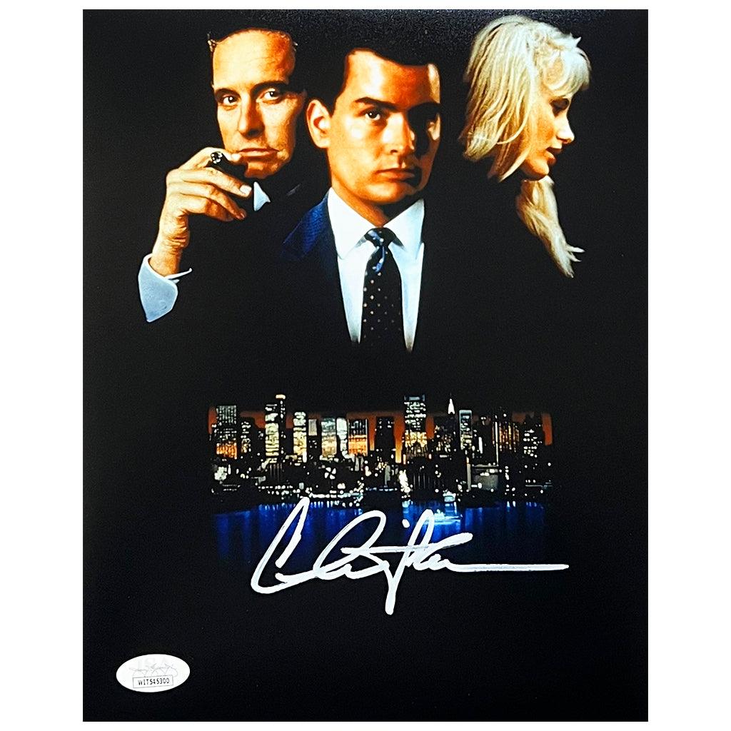 Charlie Sheen Signed Wall Street Pose 1 8x10 Photo (JSA)