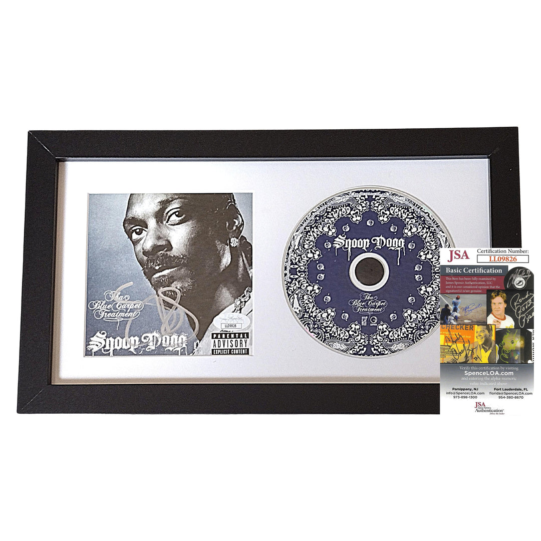 Snoop Dogg Signed Tha Blue Carpet Treatment CD Cover Framed Wall Display JSA COA