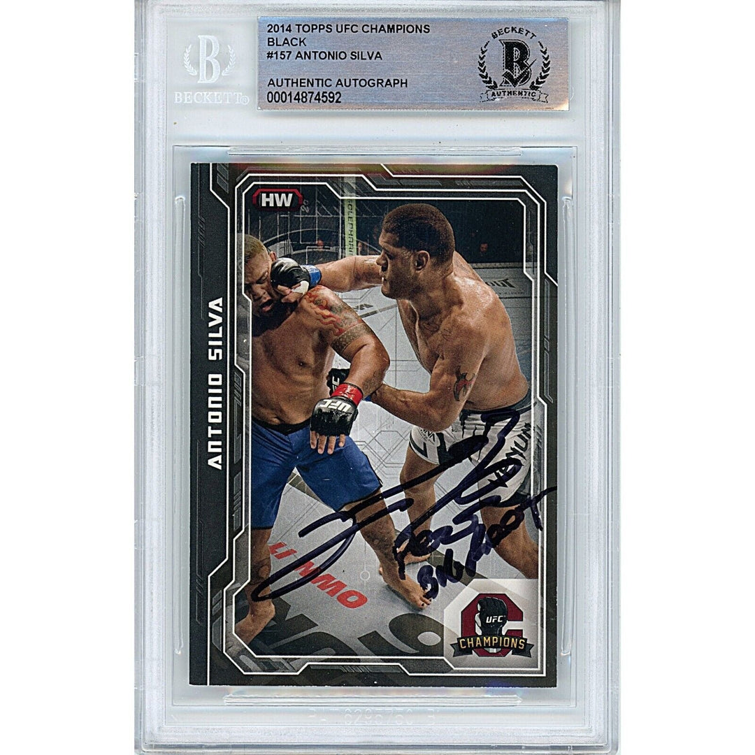 Antonio Silva Signed 2014 Topps UFC Champions Black Card MMA BAS Auth Auto Slab
