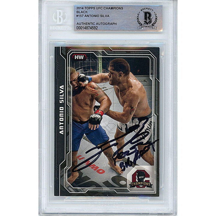 Antonio Silva Signed 2014 Topps UFC Champions Black Card MMA BAS Auth Auto Slab