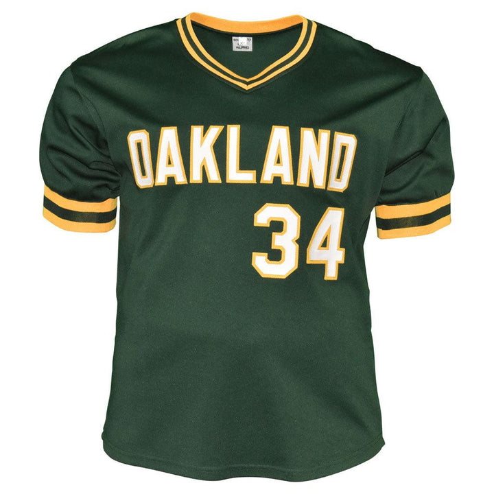 Dave Stewart Signed Oakland Green Baseball Jersey (JSA)