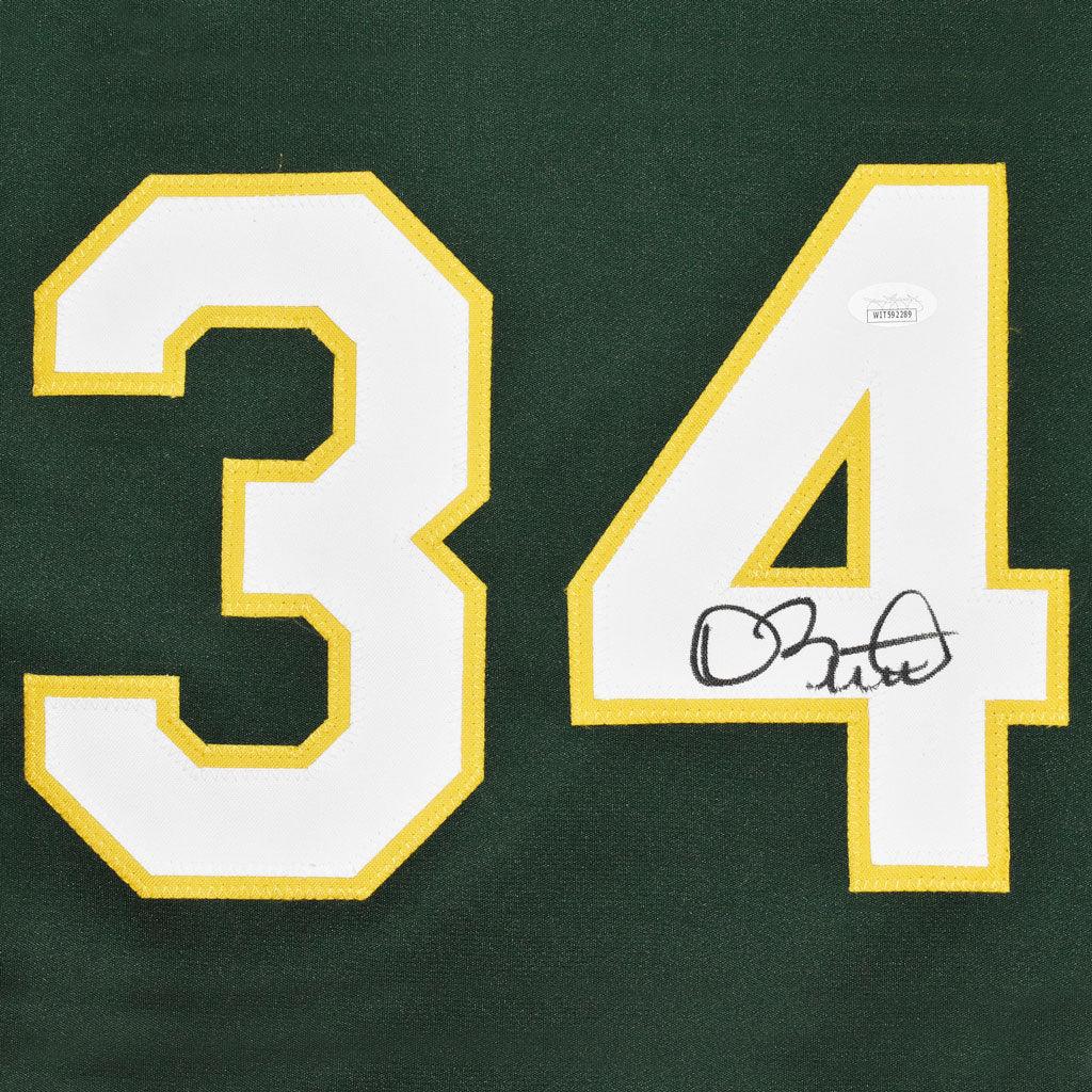 Dave Stewart Signed Oakland Green Baseball Jersey (JSA)