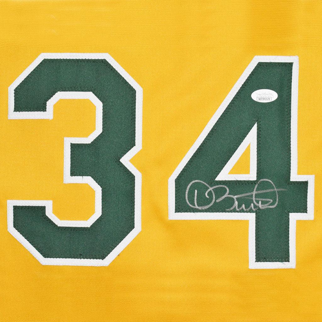 Dave Stewart Signed Oakland Yellow Baseball Jersey (JSA)