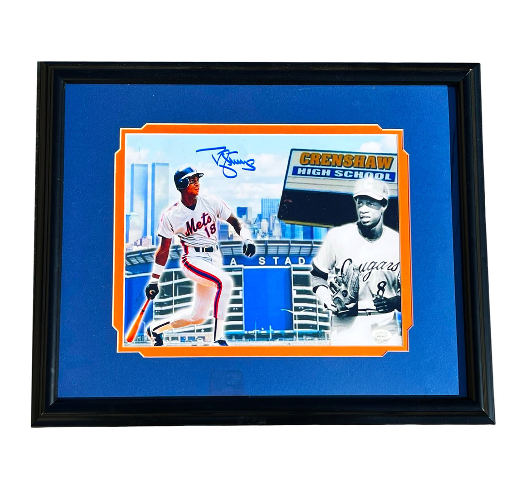 Darryl Strawberry Signed Pose 2 Crenshaw Baseball Framed 11x14 Photo (JSA)